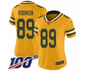 Women's Green Bay Packers #89 Dave Robinson Limited Gold Inverted Legend 100th Season Football Jersey