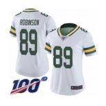 Women's Green Bay Packers #89 Dave Robinson White Vapor Untouchable Limited Player 100th Season Football Jersey