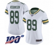 Women's Green Bay Packers #89 Dave Robinson White Vapor Untouchable Limited Player 100th Season Football Jersey