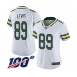 Women's Green Bay Packers #89 Marcedes Lewis White Vapor Untouchable Limited Player 100th Season Football Jersey