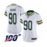 Women's Green Bay Packers #90 Montravius Adams White Vapor Untouchable Limited Player 100th Season Football Jersey