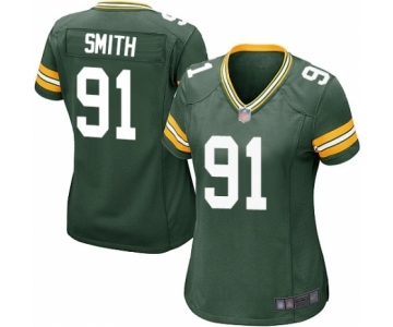 Women's Green Bay Packers #91 Preston Smith Game Green Team Color Football Jersey