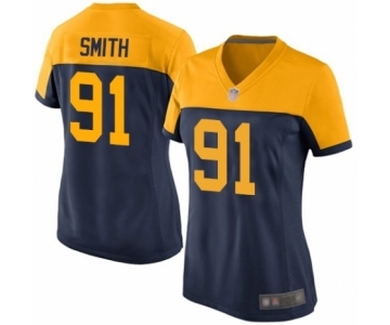 Women's Green Bay Packers #91 Preston Smith Game Navy Blue Alternate Football Jersey