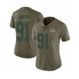 Women's Green Bay Packers #91 Preston Smith Limited Olive 2017 Salute to Service Football Jersey