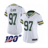 Women's Green Bay Packers #97 Kenny Clark White Vapor Untouchable Limited Player 100th Season Football Jersey