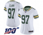 Women's Green Bay Packers #97 Kenny Clark White Vapor Untouchable Limited Player 100th Season Football Jersey