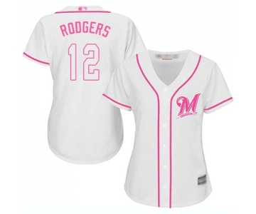 Women's Milwaukee Brewers #12 Aaron Rodgers Authentic White Fashion Cool Base Baseball Jersey