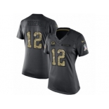 Women's Nike Green Bay Packers #12 Aaron Rodgers Limited Black 2016 Salute to Service NFL Jersey