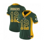 Women's Nike Green Bay Packers #12 Aaron Rodgers Limited Green Rush Drift Fashion NFL Jersey