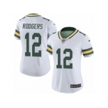 Women's Nike Green Bay Packers #12 Aaron Rodgers Limited White Rush NFL Jersey