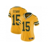 Women's Nike Green Bay Packers #15 Bart Starr Limited Gold Rush NFL Jersey