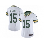 Women's Nike Green Bay Packers #15 Bart Starr Limited White Rush NFL Jersey