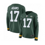 Women's Nike Green Bay Packers #17 Davante Adams Limited Green Therma Long Sleeve NFL Jersey