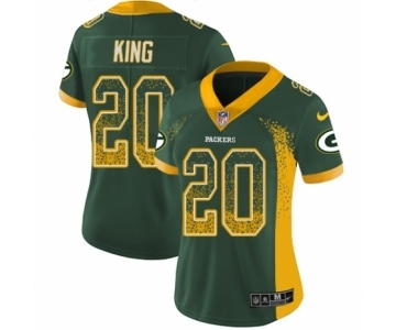 Women's Nike Green Bay Packers #20 Kevin King Limited Green Rush Drift Fashion NFL Jersey