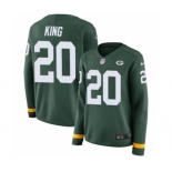 Women's Nike Green Bay Packers #20 Kevin King Limited Green Therma Long Sleeve NFL Jersey