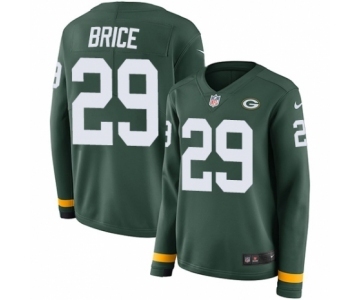 Women's Nike Green Bay Packers #29 Kentrell Brice Limited Green Therma Long Sleeve NFL Jersey