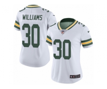 Women's Nike Green Bay Packers #30 Jamaal Williams Limited White Rush NFL Jersey