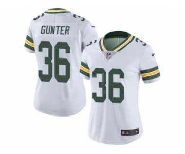 Women's Nike Green Bay Packers #36 LaDarius Gunter Limited White Rush NFL Jersey