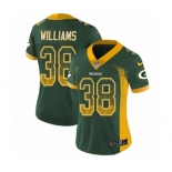 Women's Nike Green Bay Packers #38 Tramon Williams Limited Green Rush Drift Fashion NFL Jersey