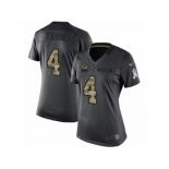 Women's Nike Green Bay Packers #4 Brett Favre Limited Black 2016 Salute to Service NFL Jersey