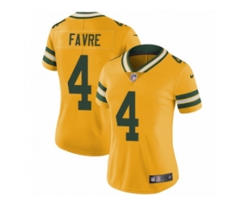 Women's Nike Green Bay Packers #4 Brett Favre Limited Gold Rush NFL Jersey