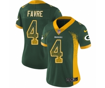 Women's Nike Green Bay Packers #4 Brett Favre Limited Green Rush Drift Fashion NFL Jersey