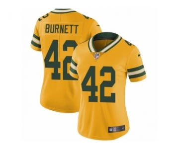 Women's Nike Green Bay Packers #42 Morgan Burnett Limited Gold Rush NFL Jersey