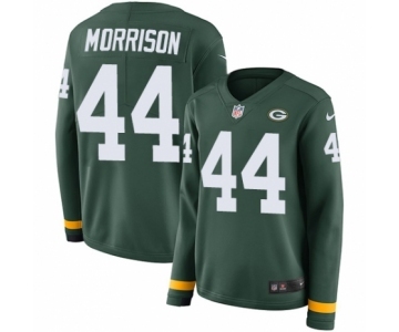 Women's Nike Green Bay Packers #44 Antonio Morrison Limited Green Therma Long Sleeve NFL Jersey