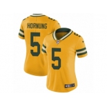 Women's Nike Green Bay Packers #5 Paul Hornung Limited Gold Rush NFL Jersey