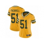 Women's Nike Green Bay Packers #51 Kyler Fackrell Limited Gold Rush NFL Jersey