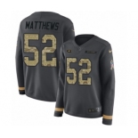 Women's Nike Green Bay Packers #52 Clay Matthews Limited Black Salute to Service Therma Long Sleeve NFL Jersey