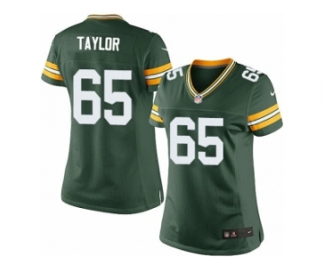 Women's Nike Green Bay Packers #65 Lane Taylor Limited Green Team Color NFL Jersey