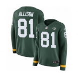 Women's Nike Green Bay Packers #81 Geronimo Allison Limited Green Therma Long Sleeve NFL Jersey