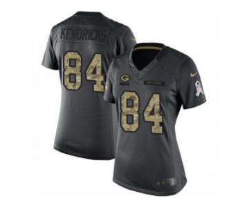 Women's Nike Green Bay Packers #84 Lance Kendricks Limited Black 2016 Salute to Service NFL Jersey