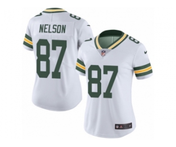 Women's Nike Green Bay Packers #87 Jordy Nelson Limited White Rush NFL Jersey