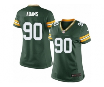 Women's Nike Green Bay Packers #90 Montravius Adams Limited Green Team Color NFL Jersey