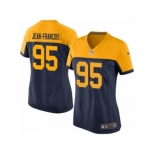 Women's Nike Green Bay Packers #95 Ricky Jean-Francois Limited Navy Blue Alternate NFL Jersey