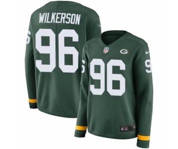 Women's Nike Green Bay Packers #96 Muhammad Wilkerson Limited Green Therma Long Sleeve NFL Jersey