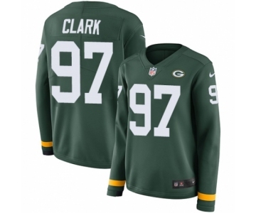 Women's Nike Green Bay Packers #97 Kenny Clark Limited Green Therma Long Sleeve NFL Jersey