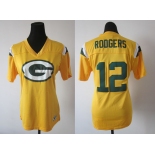 nike women nfl green bay packers #12 rodgers field flirt fashion yellow[nike 2012]