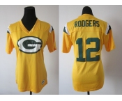 nike women nfl green bay packers #12 rodgers field flirt fashion yellow[nike 2012]