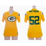 nike women nfl green bay packers #52 matthews field flirt fashion yellow[nike 2012]