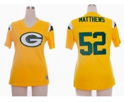 nike women nfl green bay packers #52 matthews field flirt fashion yellow[nike 2012]