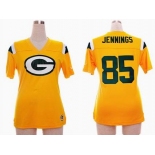 nike women nfl green bay packers #85 jennings field flirt fashion yellow[nike 2012]