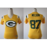 nike women nfl green bay packers #87 nelson field flirt fashion yellow[nike 2012]