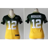 nike women nfl jerseys green bay packers #12 aaron rodgers green-yellow[Elite drift fashion][second version]