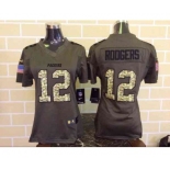 nike women nfl jerseys green bay packers #12 rodgers army green[nike Limited Salute To Service]