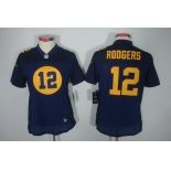 nike women nfl jerseys green bay packers #12 rodgers blue[nike limited]