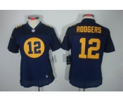 nike women nfl jerseys green bay packers #12 rodgers blue[nike limited]