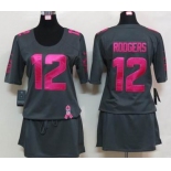 nike women nfl jerseys green bay packers #12 rodgers dk.grey[breast cancer awareness]